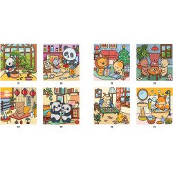 Coloriage Cozy au numéro - Pause cocooning