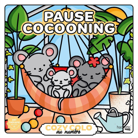 Coloriage Cozy au numéro - Pause cocooning