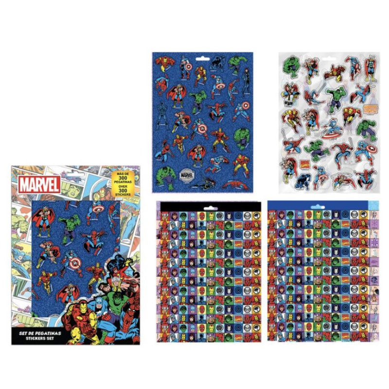 Ensemble d'autocollants personnages Marvel