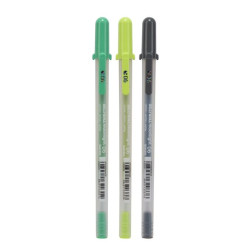 PACK DE 3 Sakura Gelly Roll Gel Pen Moonlight Botanical Vert