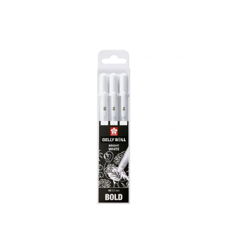 Sakura Stylo gel Gelly roll 10 Blanc 3 pièces