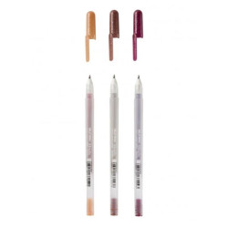 PACK DE 3 STYLO GEL GLITTER SAKURA NATURE