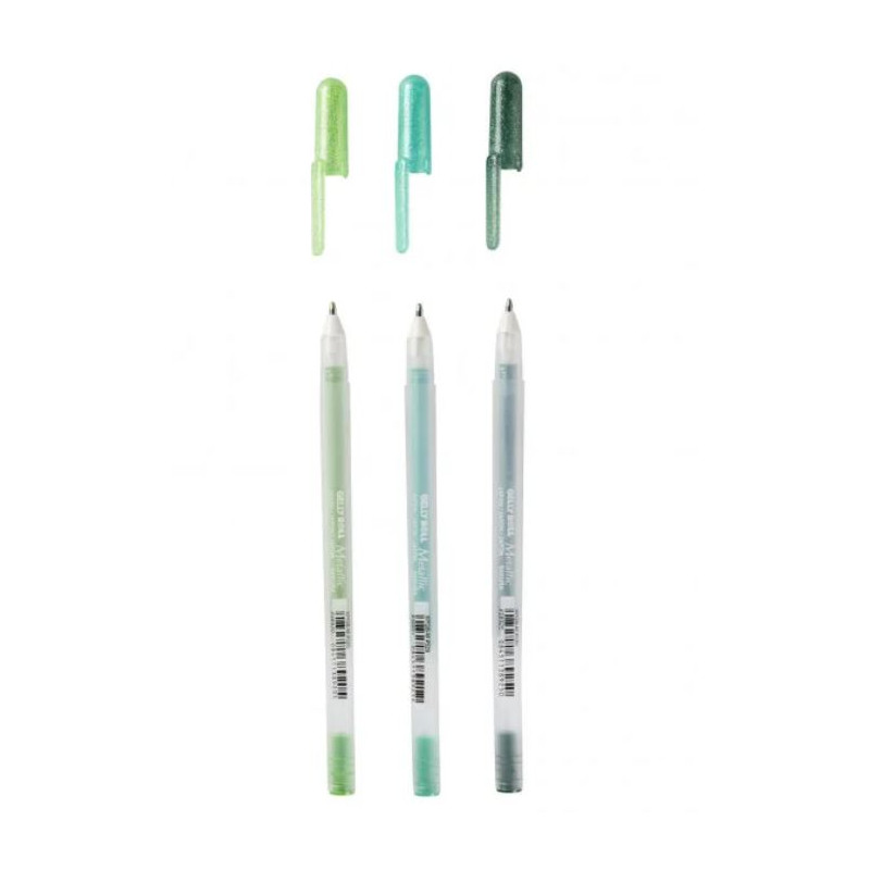PACK DE 3 STYLO GEL SHINY SAKURA VERT