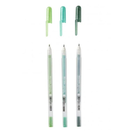 PACK DE 3 STYLO GEL SHINY SAKURA VERT