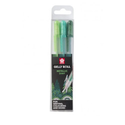 PACK DE 3 STYLO GEL SHINY SAKURA VERT