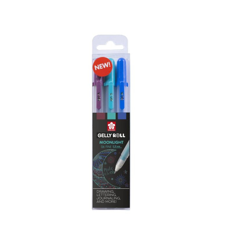 Pack de 3 Stylo Gel Sakura Moonlight Galaxy