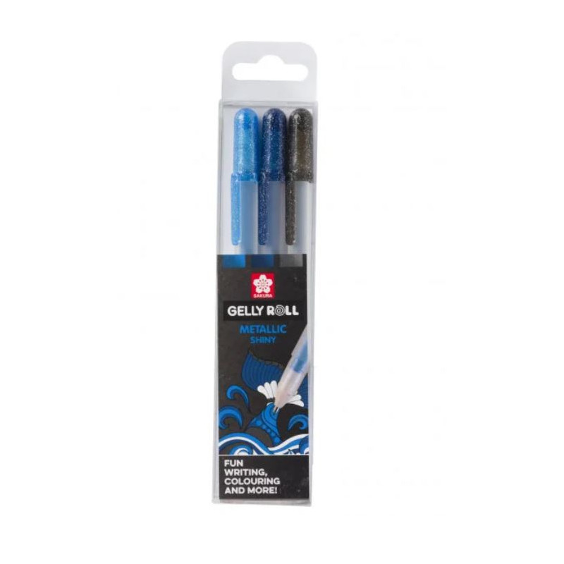 Pack de 3 Stylo Gel Metallic shiny Ocean
