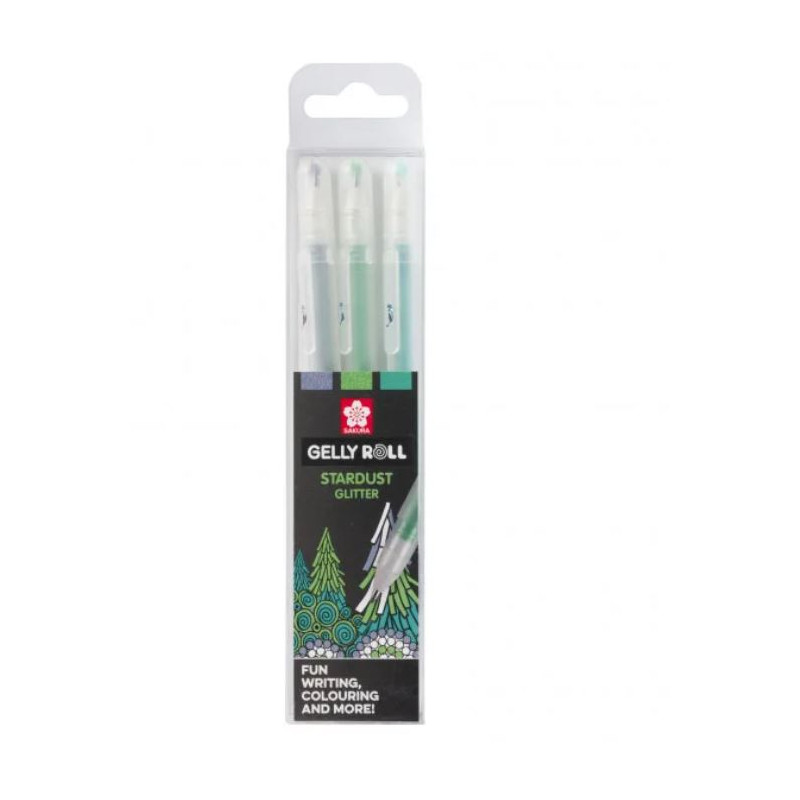 Pack de 3 Stylo Gel Sakura Stardust glitter Forest