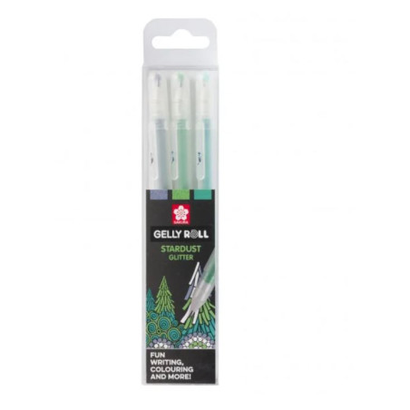 Pack de 3 Stylo Gel Sakura Stardust glitter Forest