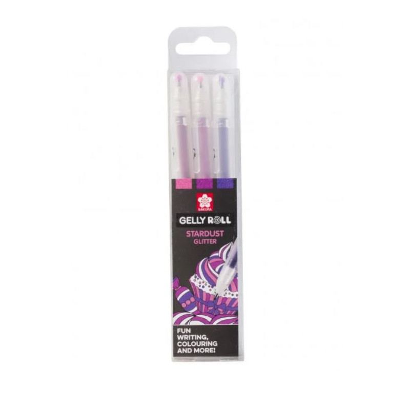 Pack de 3 Stylo Gel Sakura Stardust glitter Sweets