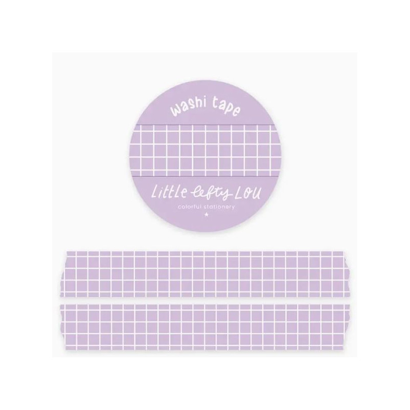 Washi Tape Ruban Adhésif Grille Violet Kawaii