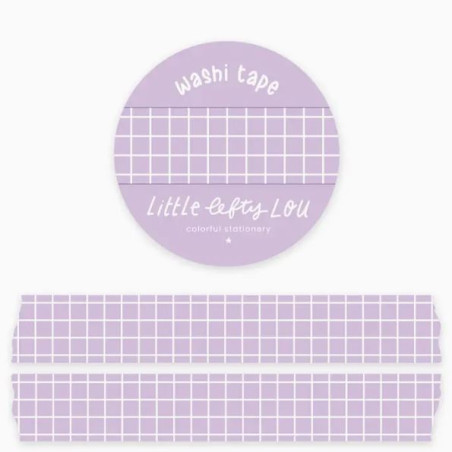 Washi Tape Ruban Adhésif Grille Violet Kawaii