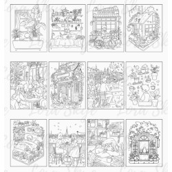 Coloriage Café et Plantes Cozy Colo Cahier