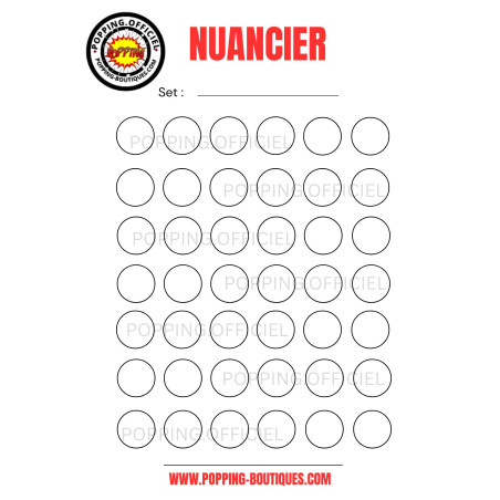 PACK de 4 Feuilles Nuancier Vierges Popping Boutiques