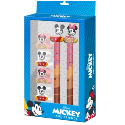 Set de 2 crayons + 4 gommes...