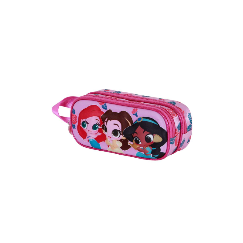 Trousse double 3D Princesses Disney Fleurs
