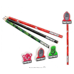 Lot de 3 crayons + 3 gommes...