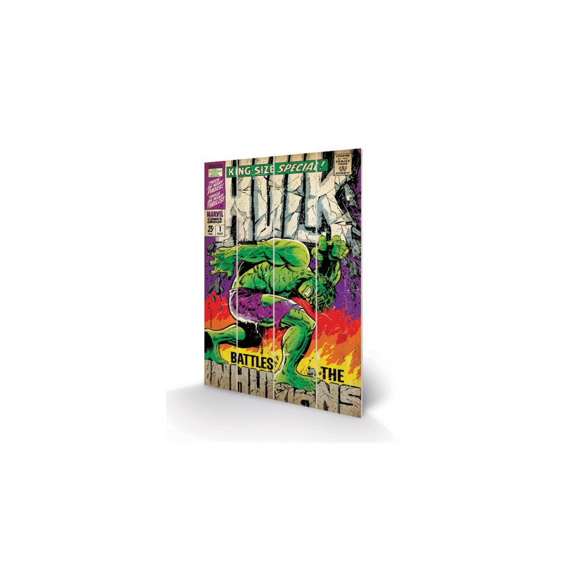 Panneau en bois Hulk Battles the Inhumains