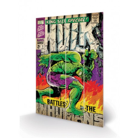 Panneau en bois Hulk Battles the Inhumains