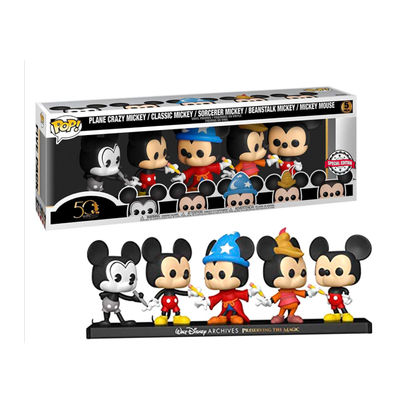 Pack POP 5 figurines Disney Archives Mickey Exclusive