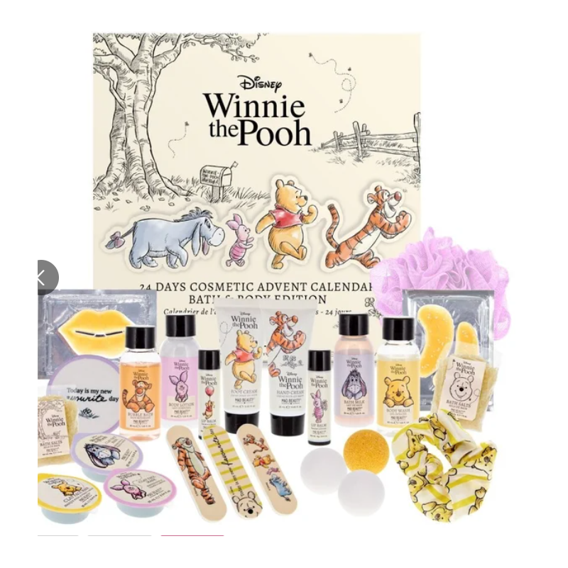 Calendrier de l'avent 24 jours Soin corps et bain Disney Winnie l'Ourson