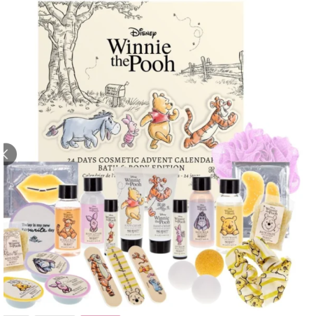 Calendrier de l'avent 24 jours Soin corps et bain Disney Winnie l'Ourson