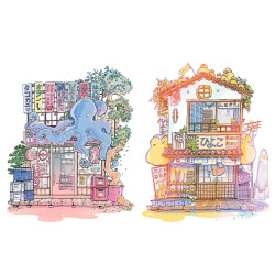 Coloriage Boutiques du monde