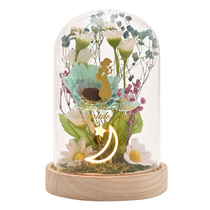 DISNEY PRINCESSES - Jasmine - Cloche Florale avec Lumière Néon