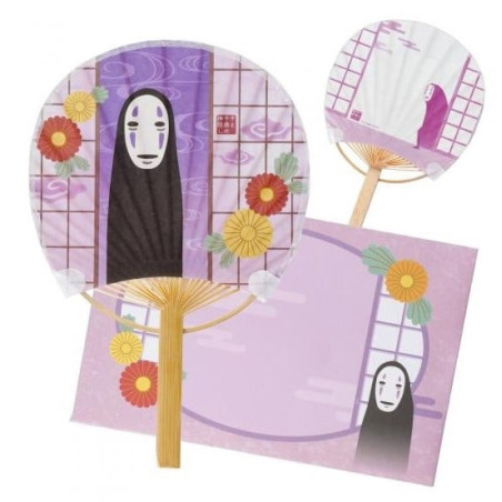 LE VOYAGE DE CHIHIRO - No Face avec fleur - Eventail & Enveloppe