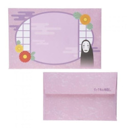 LE VOYAGE DE CHIHIRO - No Face avec fleur - Eventail & Enveloppe