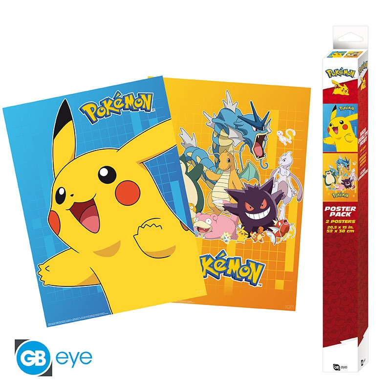 POKEMON - Personnages en couleurs - Set de 2 posters '52x38'