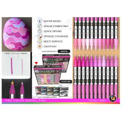 ROSE TOOLI Marqueur Acrylique Set Rose 22 couleurs EF 07mm