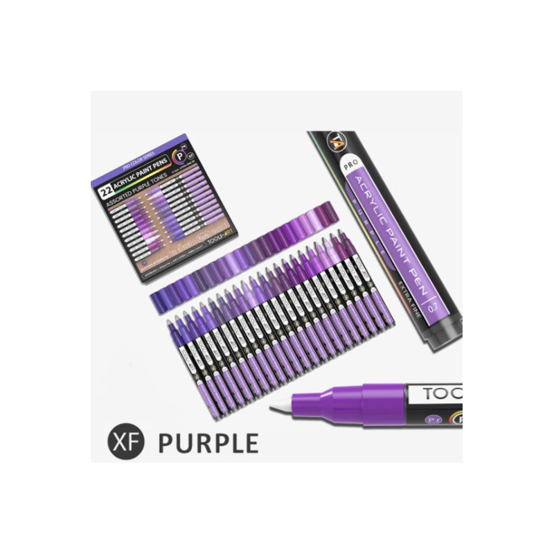 VIOLET TOOLI Marqueur Acrylique Set Violet 22 couleurs EF 07mm
