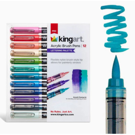 PACK 12 FEUTRES ACRYLIQUE LETTERING KINGART