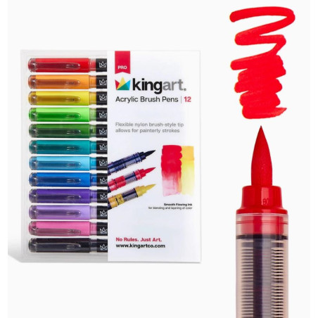 SET DE 12 FEUTRES ACRYLIQUE ESSENTIEL KINGART