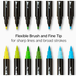 PACK DE 24 COULEURS FEUTRES ACRYLIQUE DOUBLE POINTES KINGART