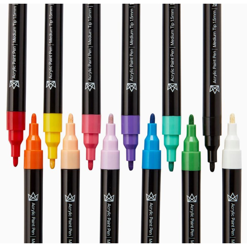 PACK DE 12 FEUTRE ACRYLIQUE POINTE NORMAL KINGART