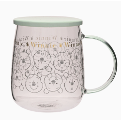 Mug en verre de collection classique Disney avec couvercle - Winnie