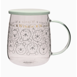 Mug en verre de collection classique Disney avec couvercle - Winnie