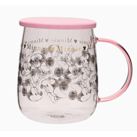 Mug en verre de collection classique Disney avec couvercle - Minnie