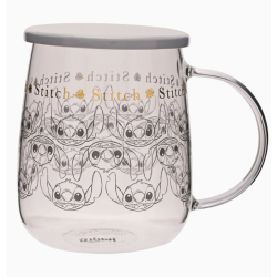 Mug en verre de collection Disney Classic avec couvercle - Stitch