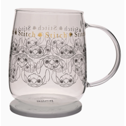 Mug en verre de collection Disney Classic avec couvercle - Stitch