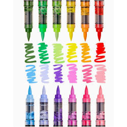 PACK FEUTRE BRUSH acrylique - 12 couleurs FLORALES KINGART