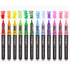 PACK FEUTRE BRUSH acrylique - 12 couleurs FLORALES KINGART