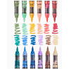 Stylos à pointe pinceaux en peinture acrylique - 12 couleurs vintage KINGART