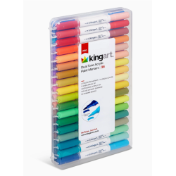 Feutres Acryliques à Double embout Ton 36 Stylos / 72 Couleurs KINGART