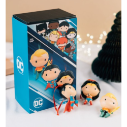 PACK DE 3 DECORATIONS DE NOEL DC COMICS - SUPERMAN, WONDER WOMAN ET AQUAMAN