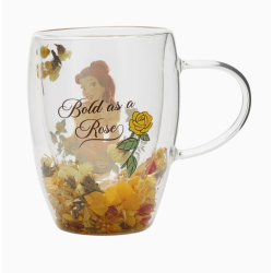 Mug en verre décoratif floral pastel princesse Disney - Belle
