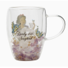 Mug en verre décoratif floral pastel princesse Disney - Blanche-Neige
