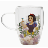 Mug en verre décoratif floral pastel princesse Disney - Blanche-Neige